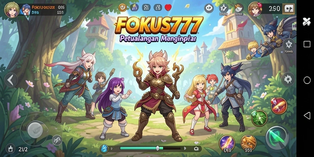 Tampilan gameplay seru dengan karakter Anime yang berwarna-warni.