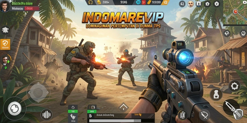 Gameplay seru INDOMAREVIP dengan karakter beragam dan pertempuran intens.