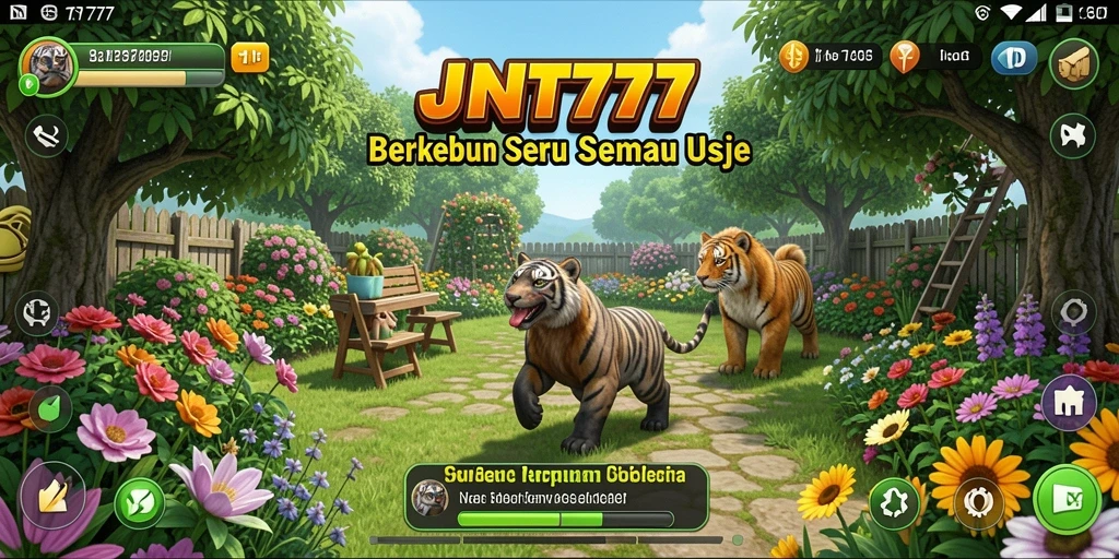 Tampilan gameplay menarik dari JNT777 saat berkebun.