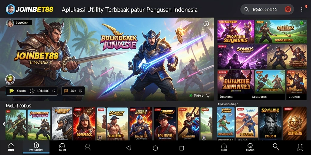 Tampilan screenshot utama JOINBET88 menampilkan fitur utility yang mengesankan.