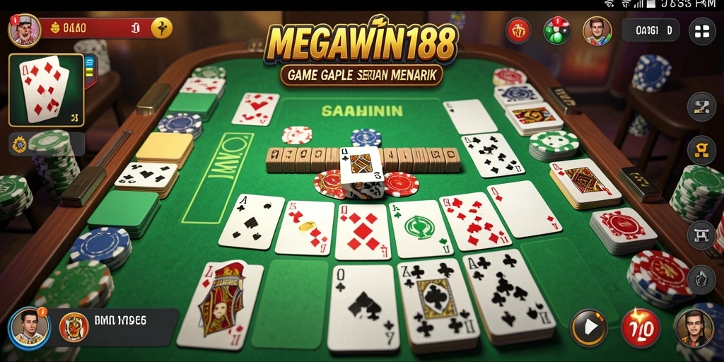 Tampilan gameplay seru dari MEGAWIN188 saat bermain Gaple.