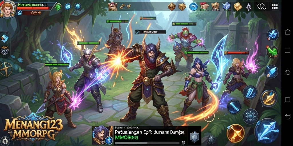 Tangkapan layar MENANG123 menampilkan pertarungan seru dalam dunia MMORPG.
