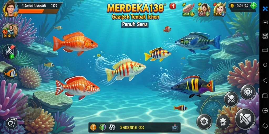 Tampilan gameplay Tembak Ikan yang seru dan menantang di MERDEKA138.
