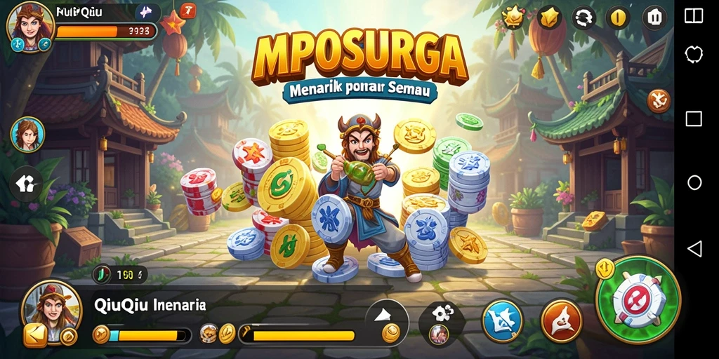 Tampilan gameplay seru di MPOSURGA, permainan QiuQiu yang menghibur.