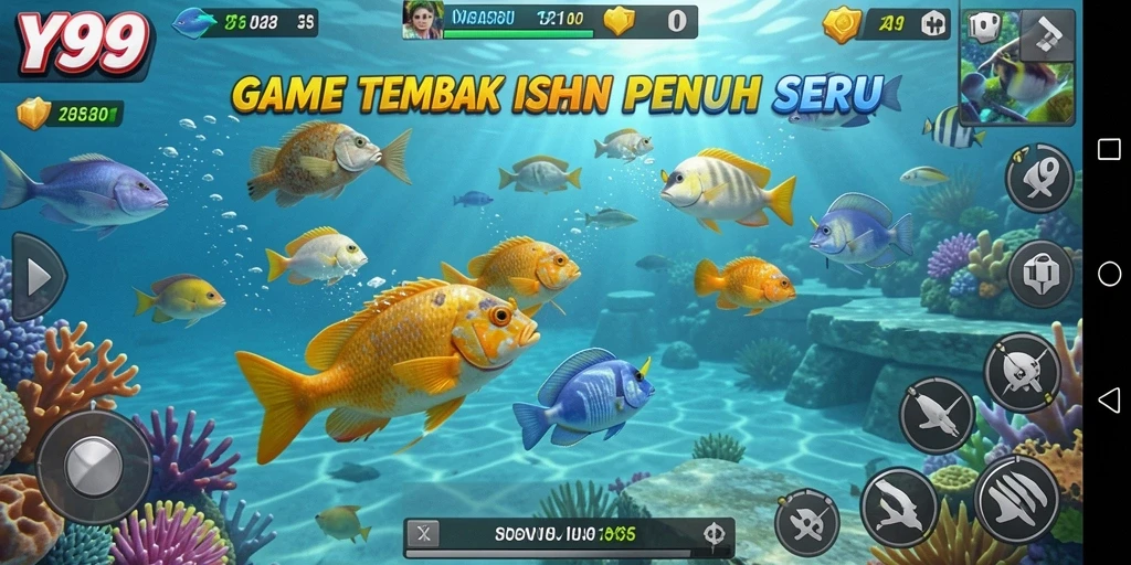 Screenshot game Y89 menunjukkan aksi menembak ikan yang seru dan penuh warna.